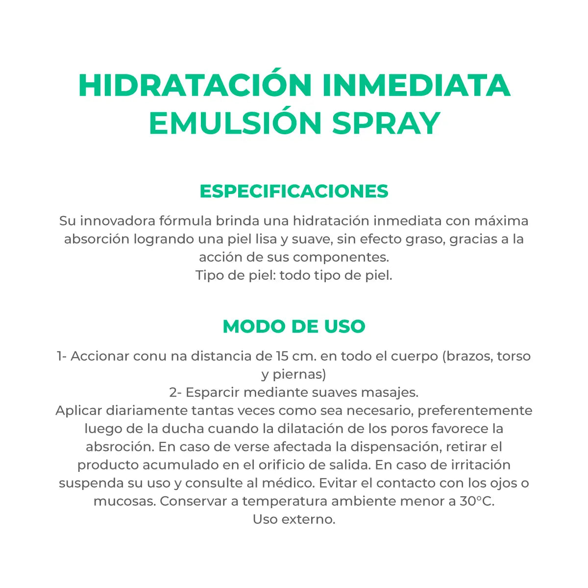 Emulsión Dermaglós Hidratación Inmediata Spray