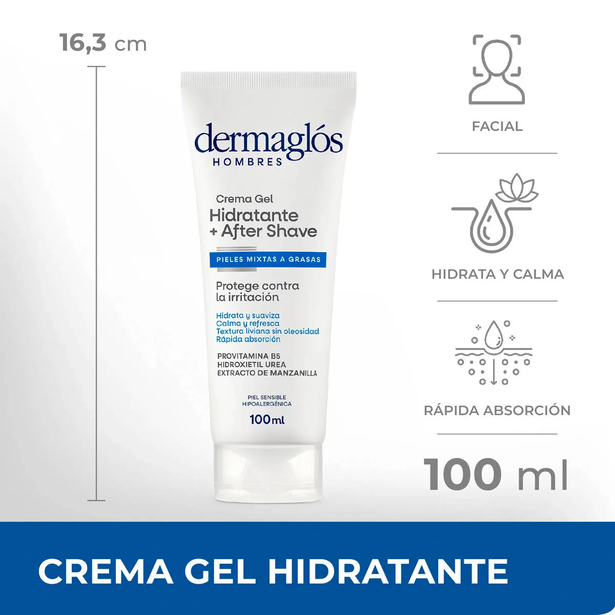 CREMA GEL HIDRATANTE + AFTERSHAVE - HOMBRES - 100ml