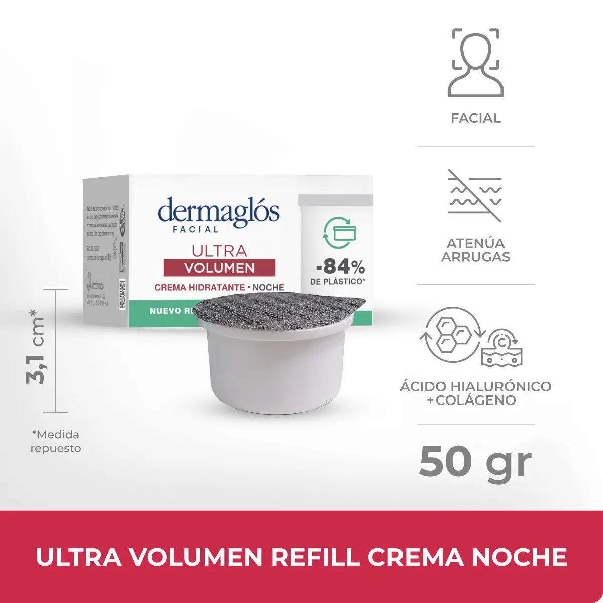 Crema Dermaglós Repuesto de Noche Ultra Volumen