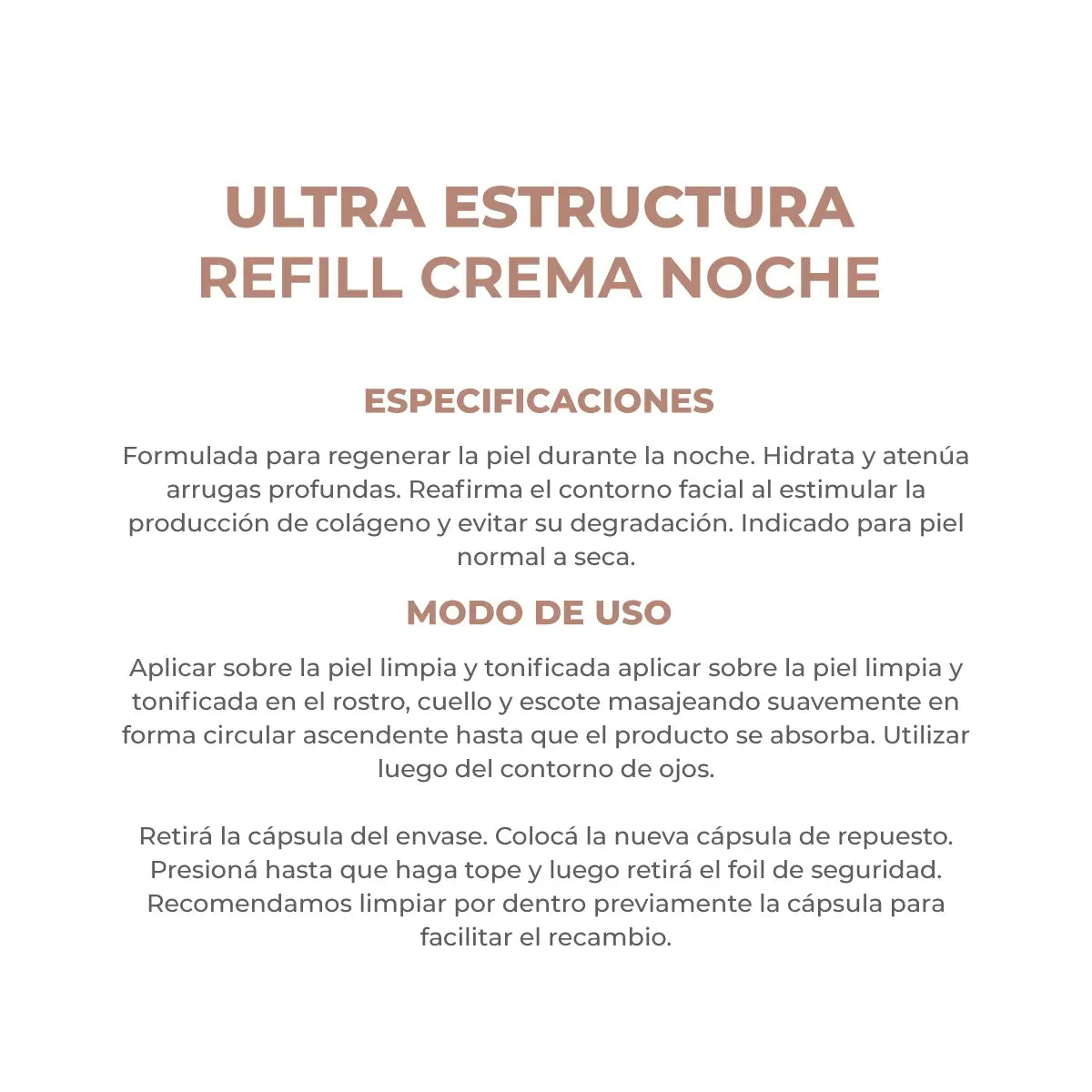 Crema Dermaglós Repuesto de Noche Ultra Estructura