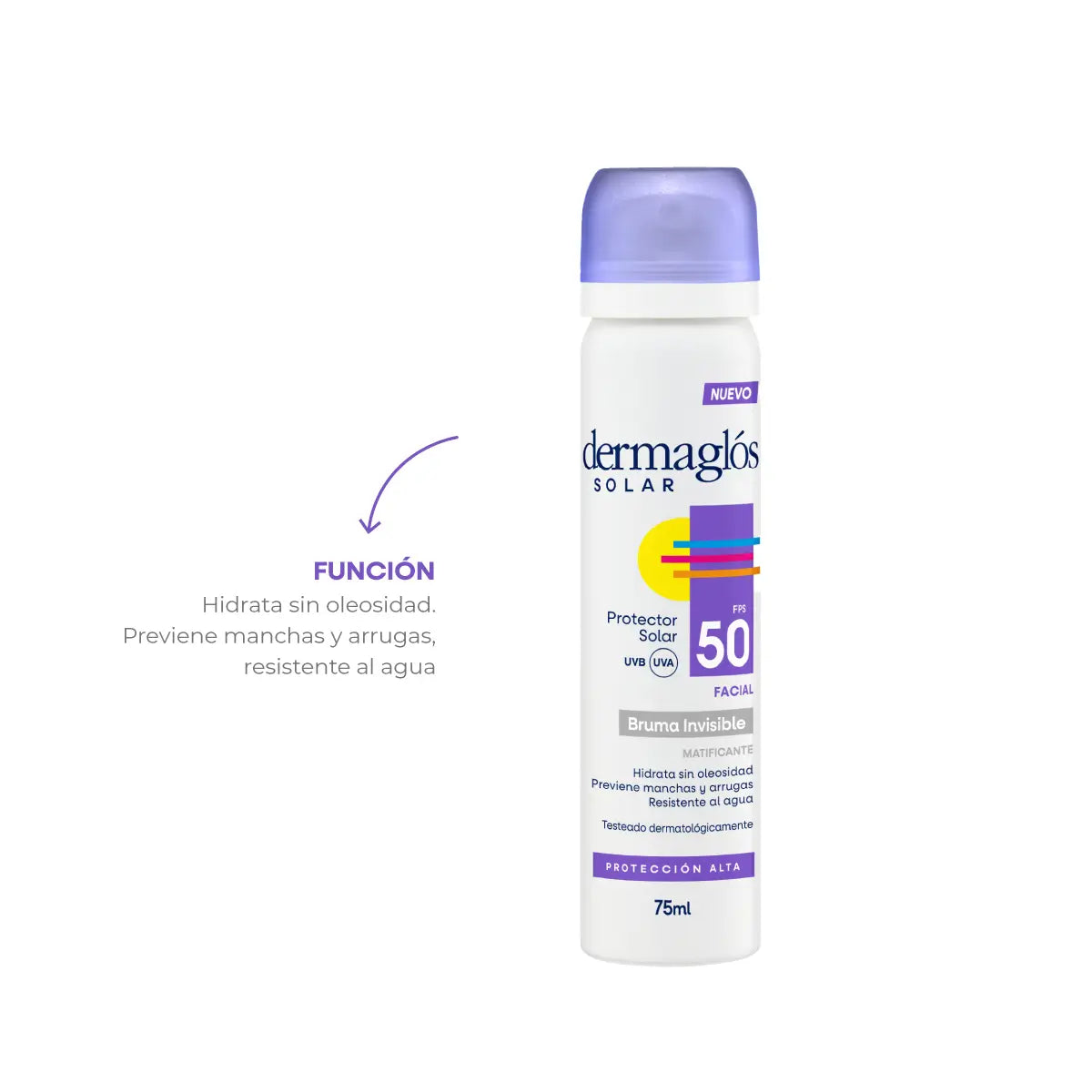 Protector Solar Dermaglós Facial FPS 50 Bruma Spray