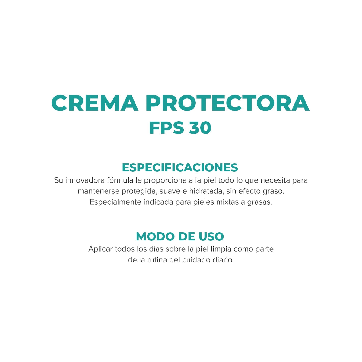 CREMA PROTECTORA CON FPS 30 - PIEL MIXTA A GRASA - 50g