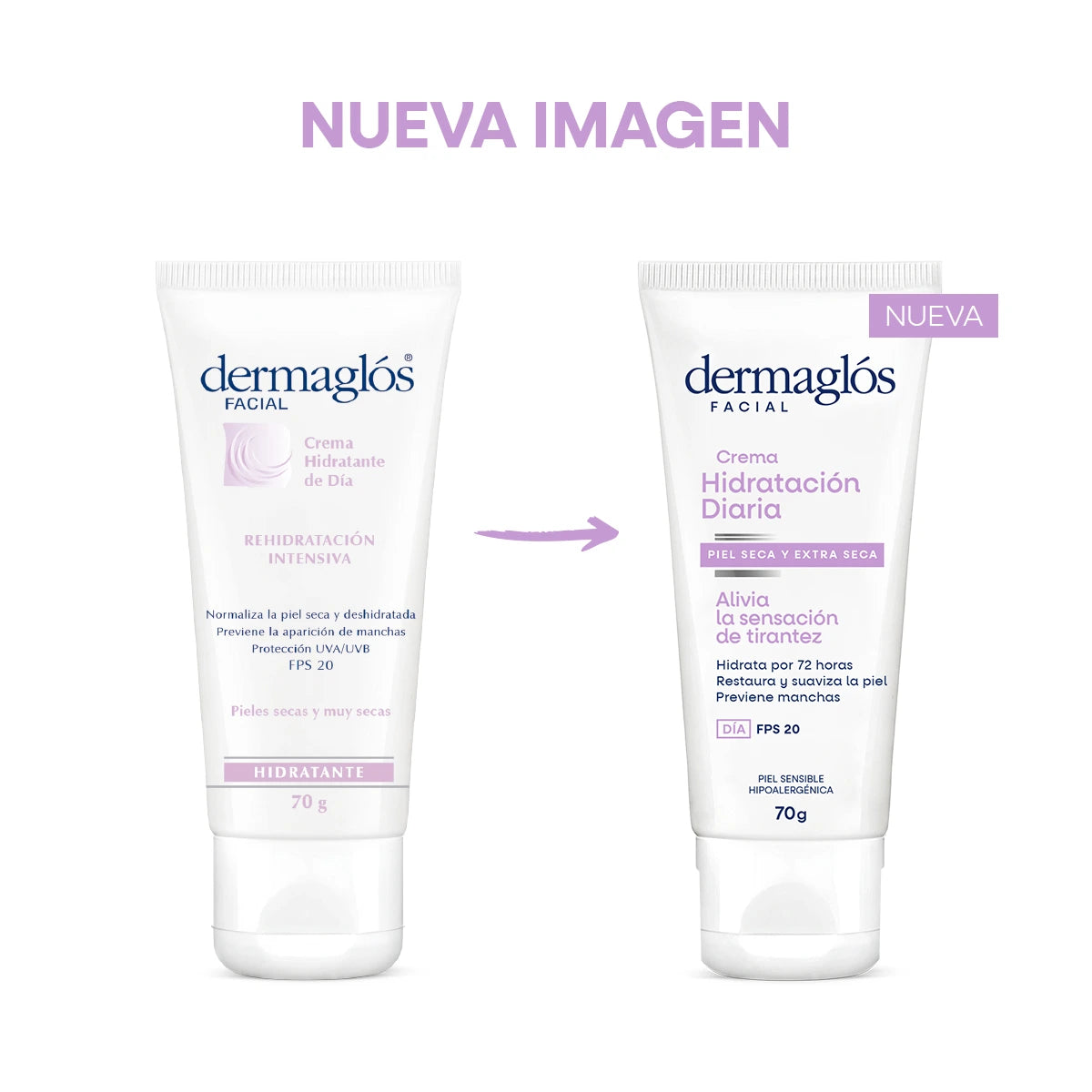 CREMA HIDRATANTE DE DÍA CON FPS 20 - PIEL SECA - 70g