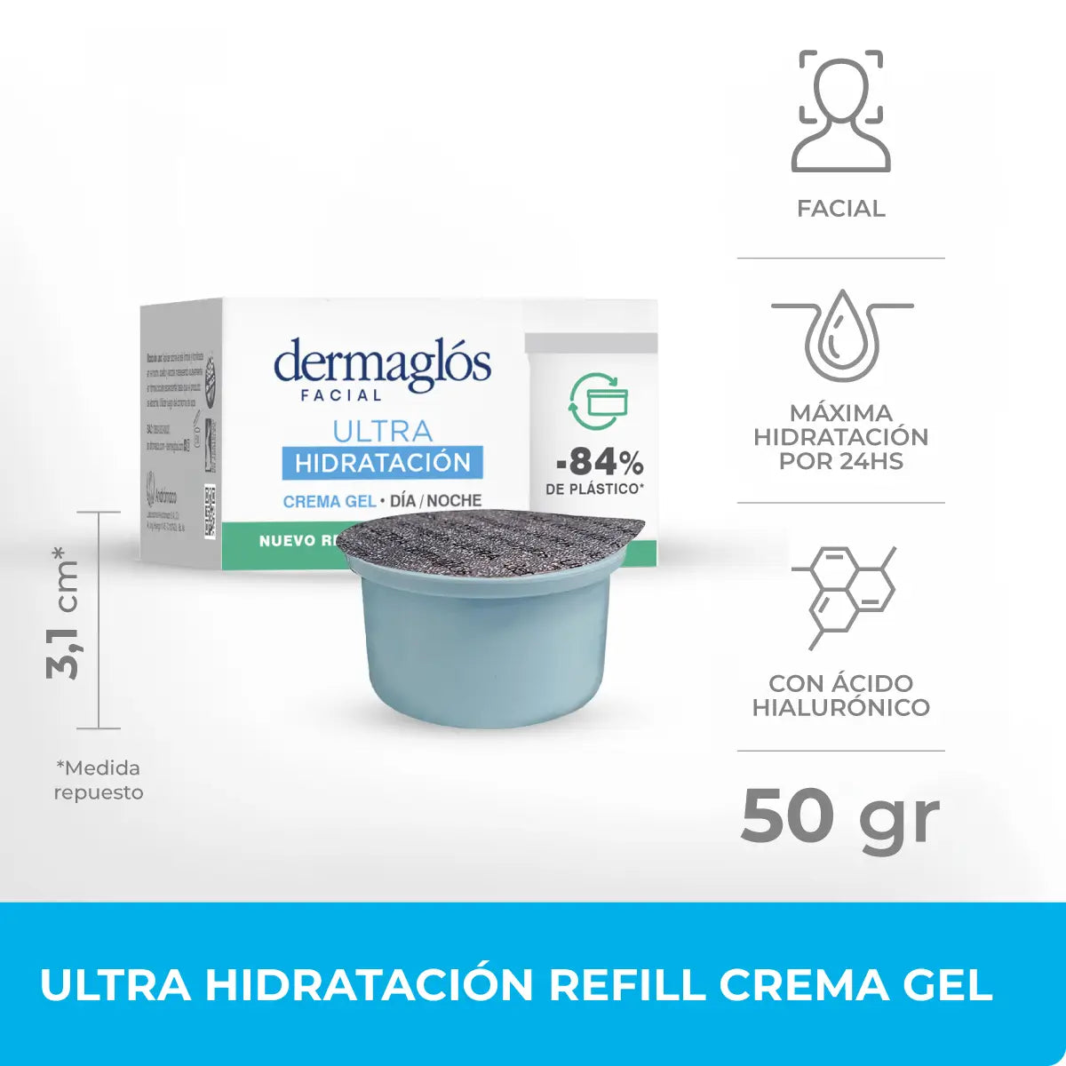 Crema Gel Dermaglós Repuesto Facial Ultra Hidratación