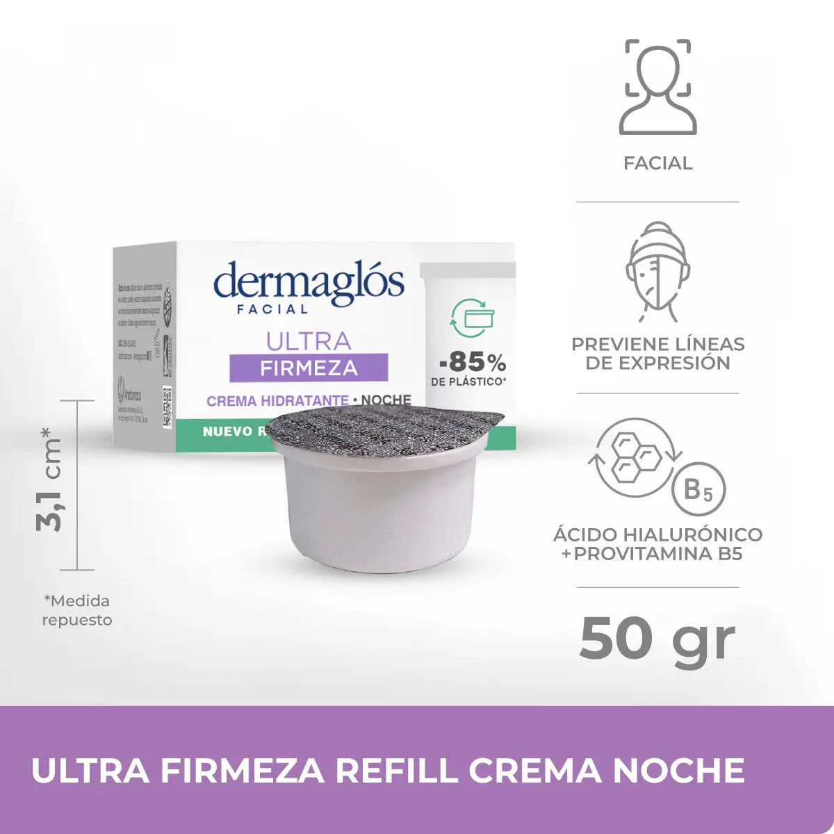 Crema Dermaglós Repuesto de Noche Ultra Firmeza