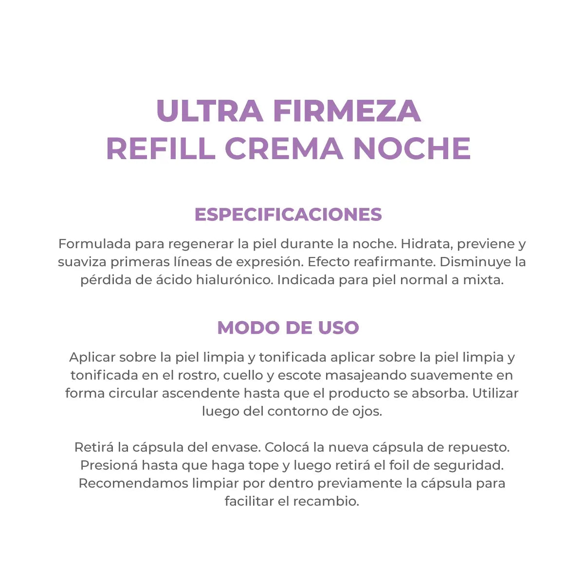 Crema Dermaglós Repuesto de Noche Ultra Firmeza