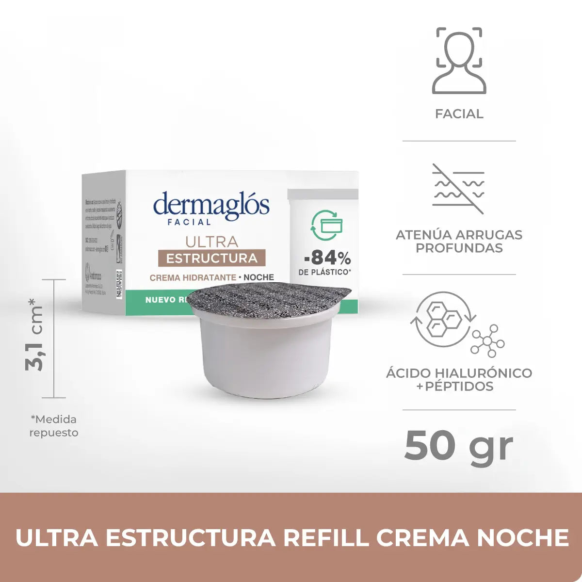 Crema Dermaglós Repuesto de Noche Ultra Estructura
